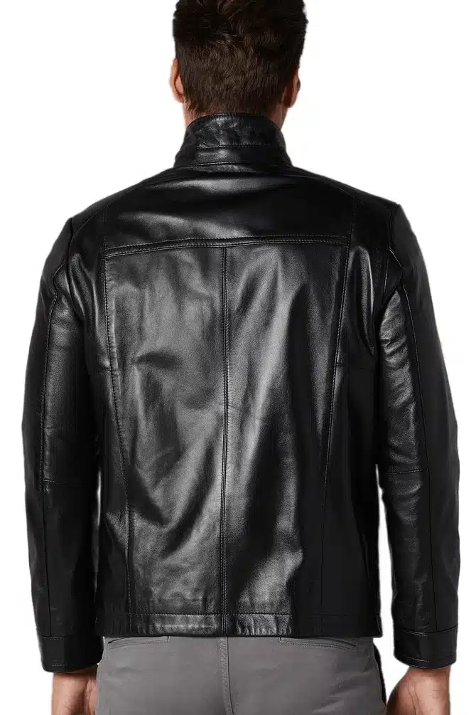 Bernie Men's 100 % Real Black Leather Classic Jacket