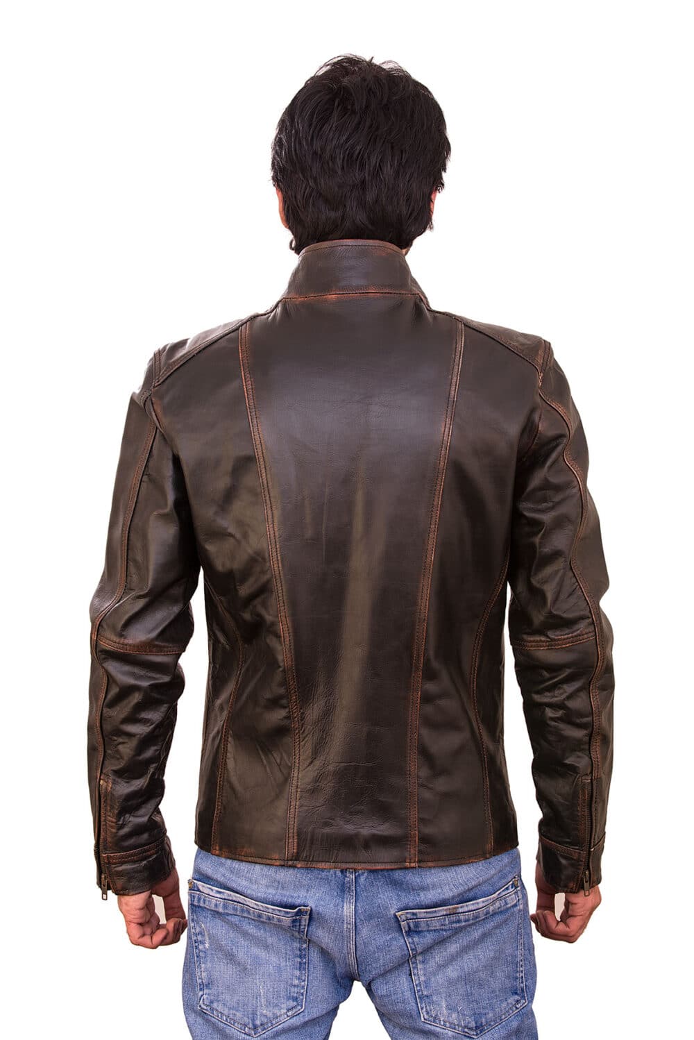 Mens Black Biker Leather Jacket | Motorcycle Jacket for Sale