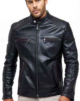 Jerebko black leather jacket