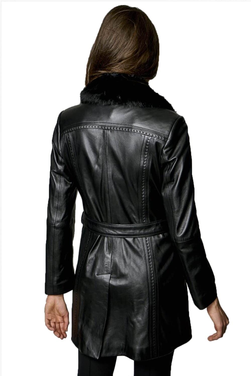 Ladies Black Moto Leather Jacket - Biker Fashion in Carolina