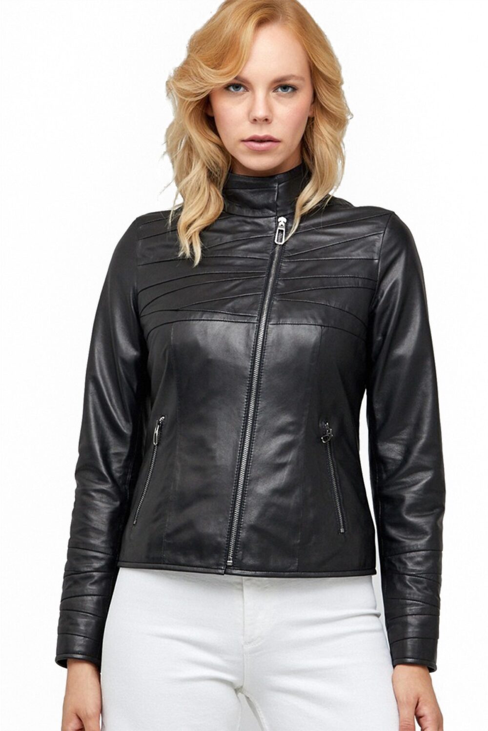 Fashionable Womens Jacket - Ladies Black Real Leather Jacket