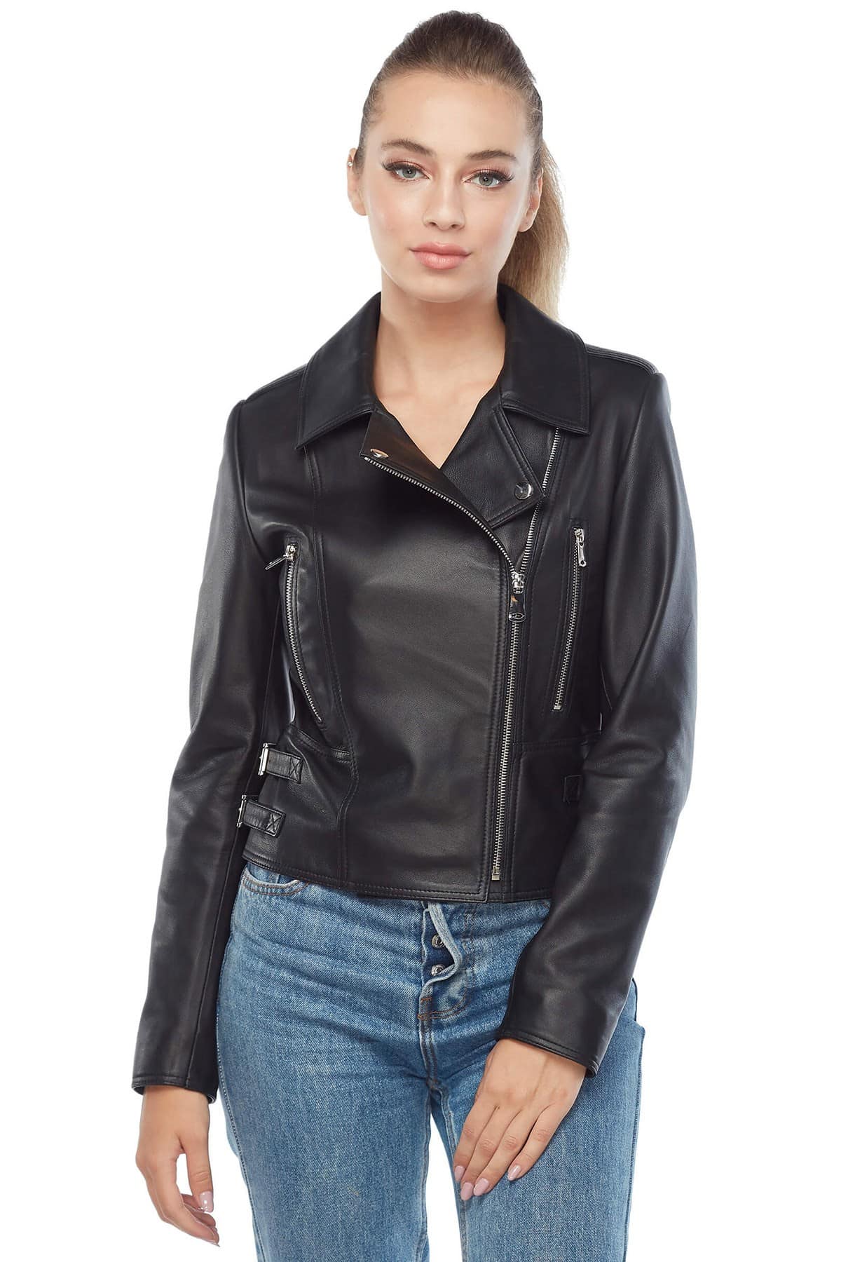 Catherine Women's 100 % Real Moto Leather Jacket