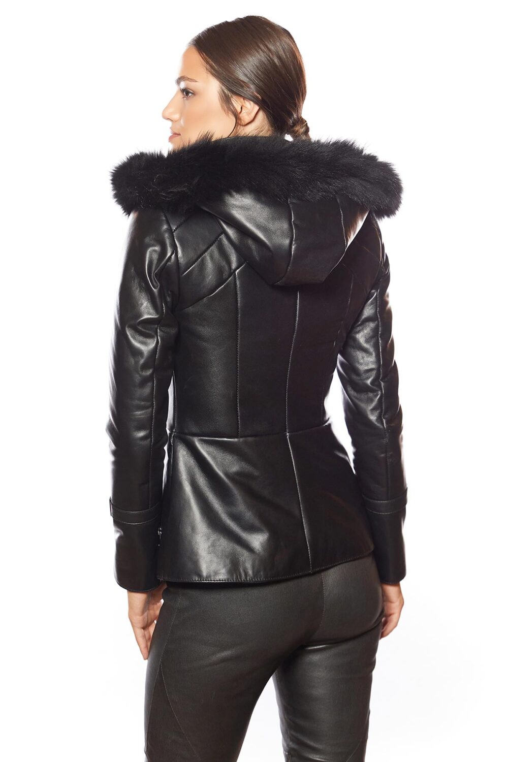 Ladies Oversized Bomber Jacket Fur Collar Aviator Jacket Womens