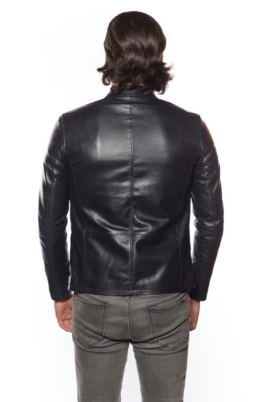 Genuine Leather Sport Men Black Jacket - Urban Fashion Studio