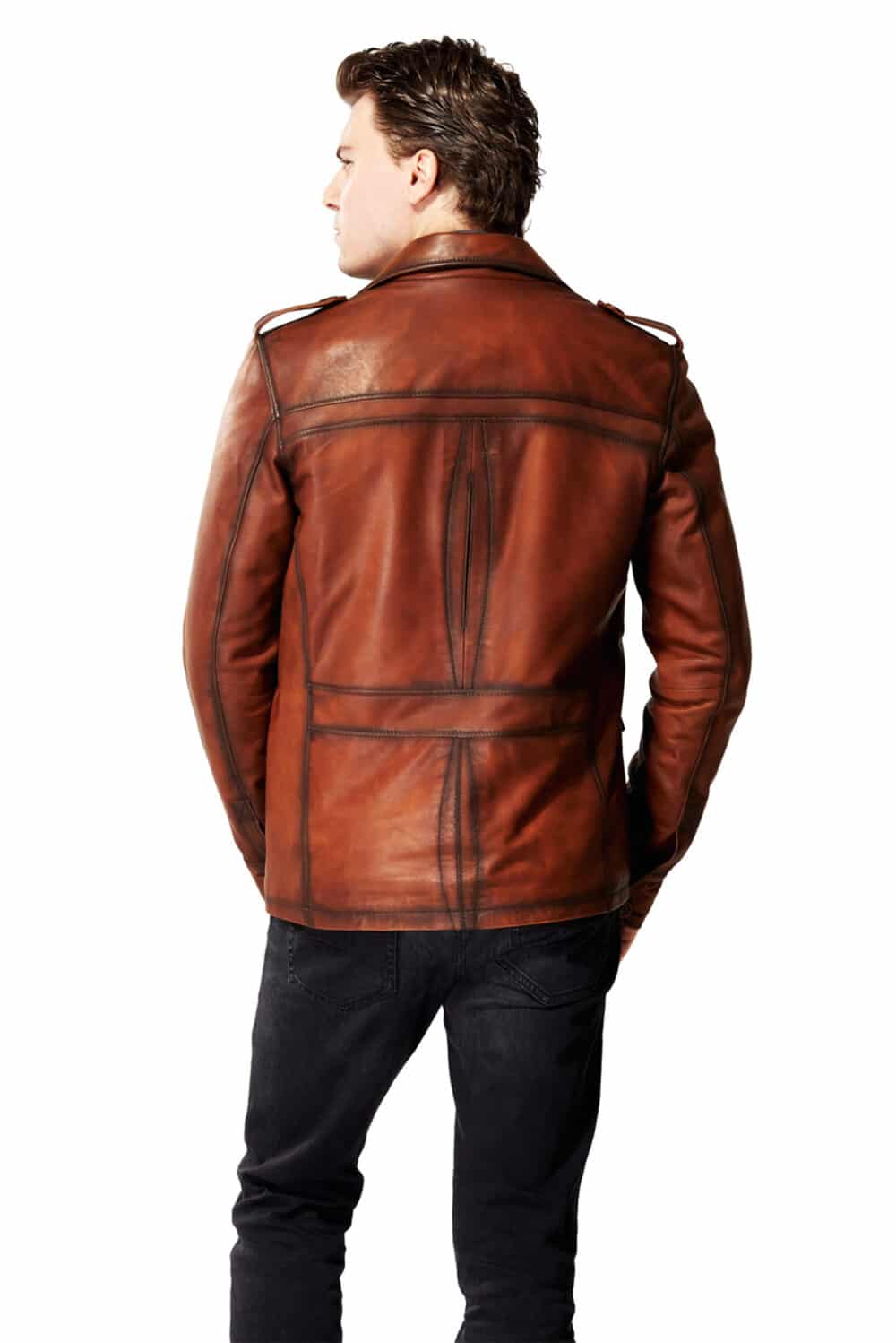 Chris Garafola Men's 100 % Real Dark Brown Leather Jacket