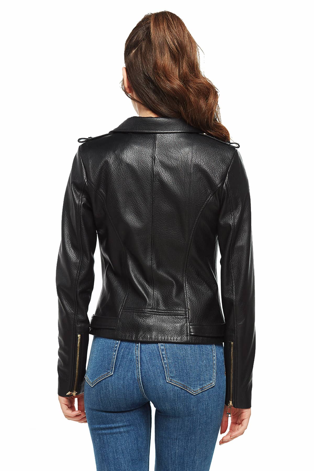 Vivian Women's 100 % Real Black Leather Classic Jacket