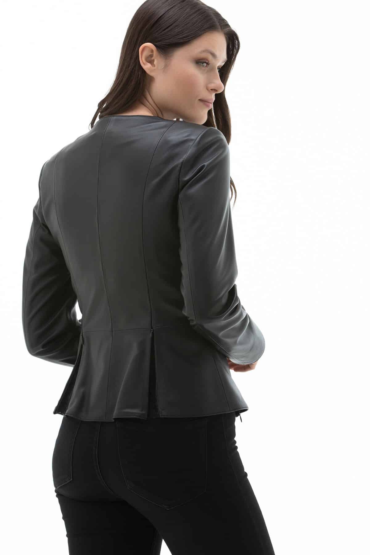 Candice Swanepoel Women's 100 % Real Black Leather Modern Fit Jacket