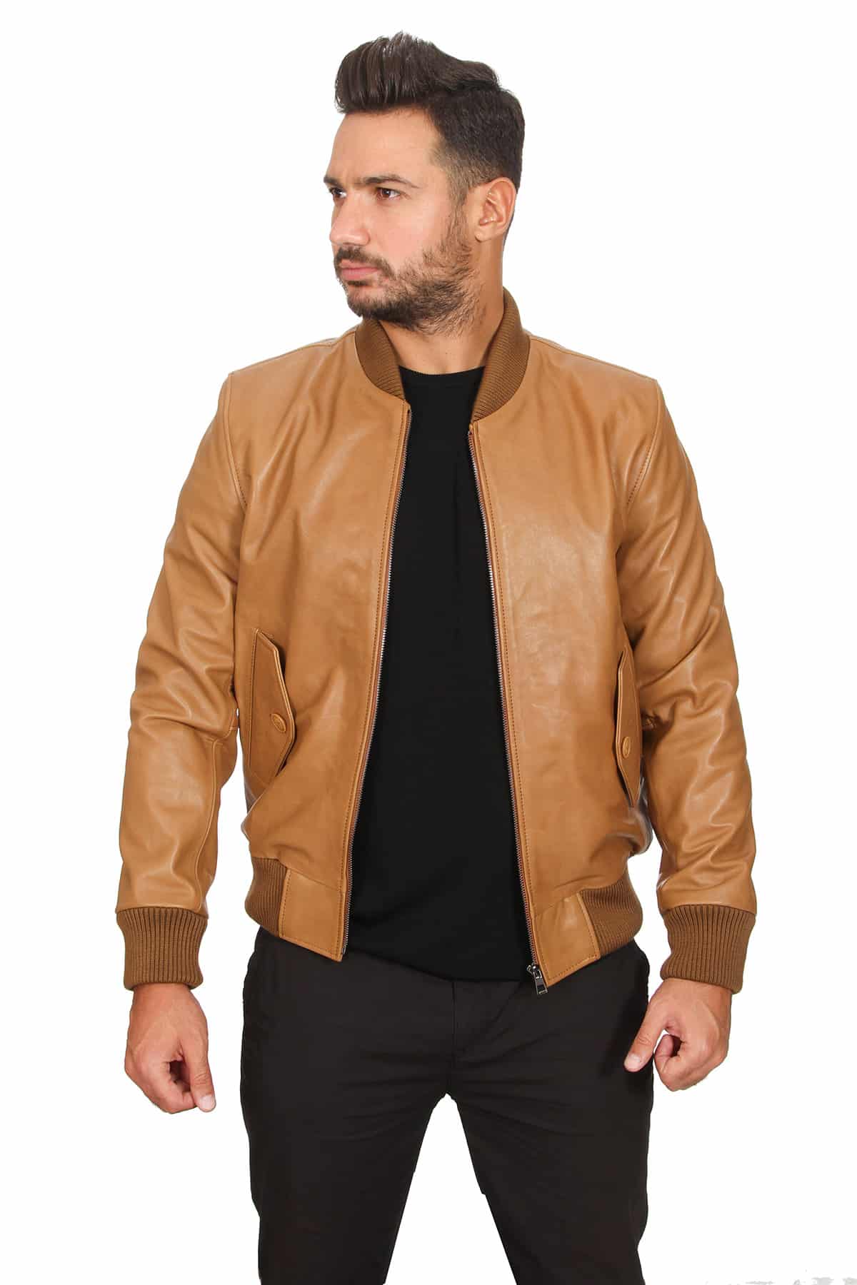 Superdry COACH - Leather jacket - washed tan/light brown - Zalando.co.uk