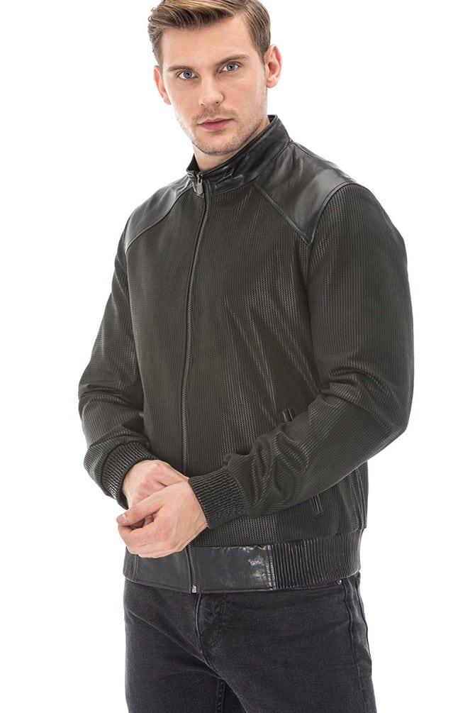 Classic Black Leather Fashion Coat - Men Jacket in Louisiana