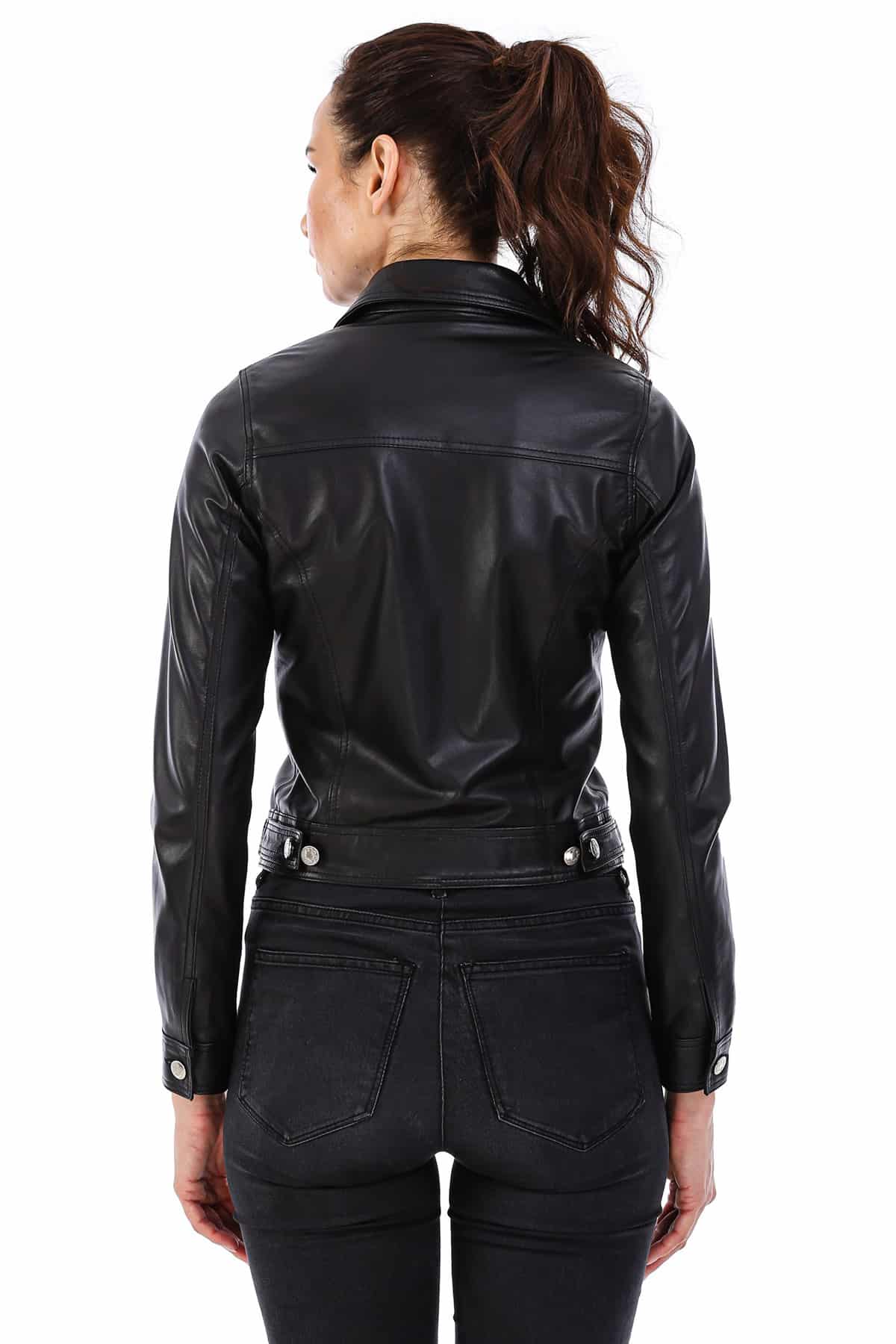 Stamzod Womens Luxury Clothing Cropped Suede Leather Motorcycle Jackets  Comfortable Stylish Zipper Short Jackets Coats Black XL 