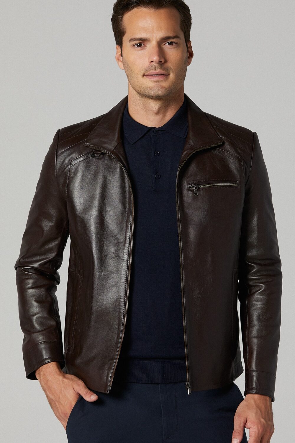 Casual Black Leather Jacket - Buy Mens Plain Leather Jacket