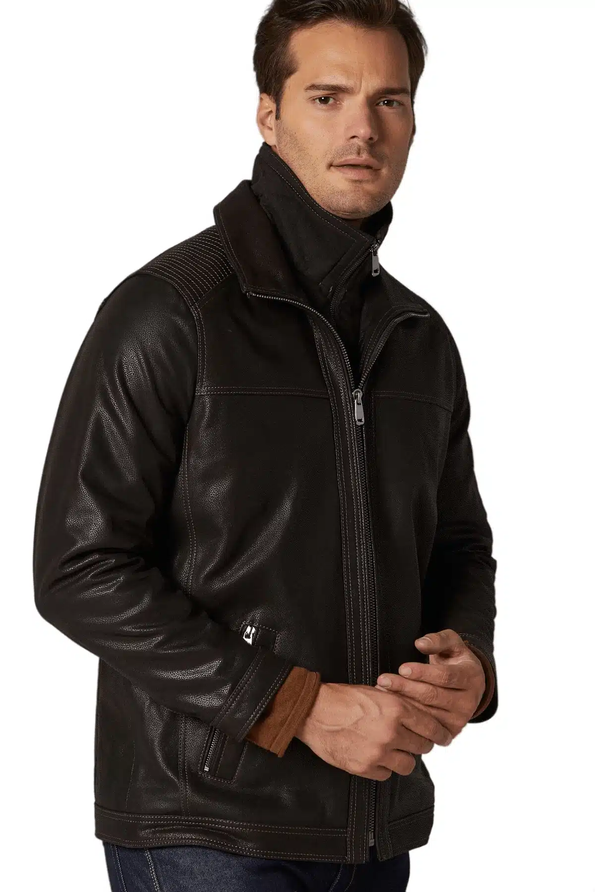 Bobby Men's 100 % Real Brown Leather Jacket