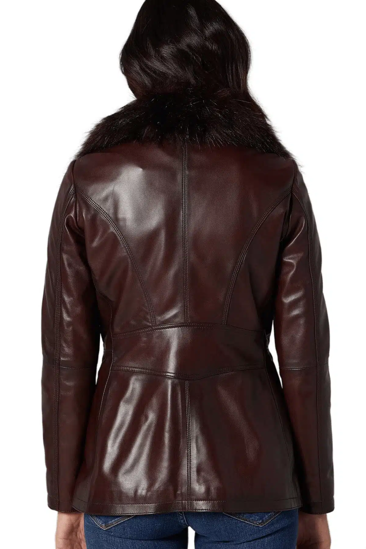Women's 100 % Real Brown Leather Gaby Stylish Jacket