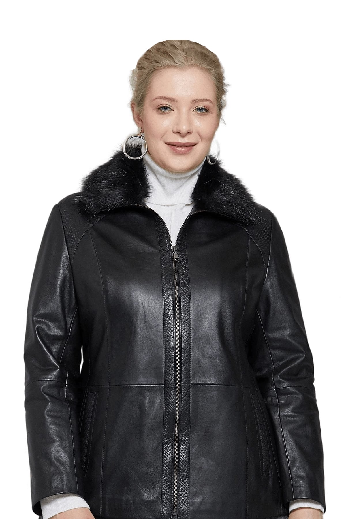 Women's 100 % Real Black Leather Classic Jacket