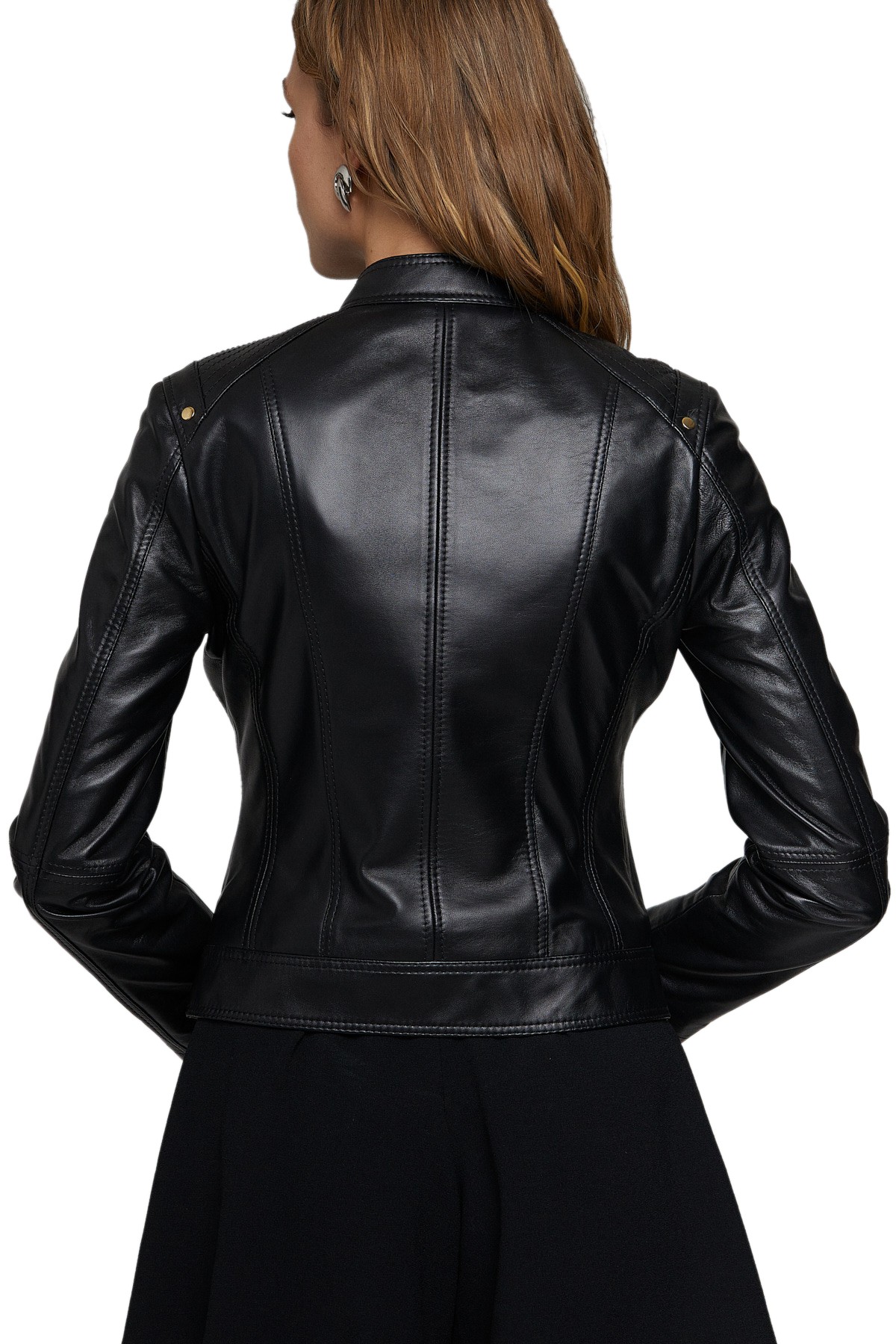 Chrissy Teigen Women's 100 % Real Black Leather Biker Jacket