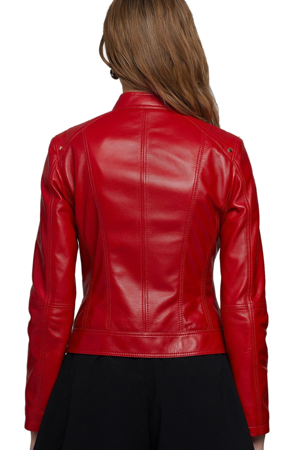 Emily Canham Women's 100 % Real Red Leather Sport Style Jacket