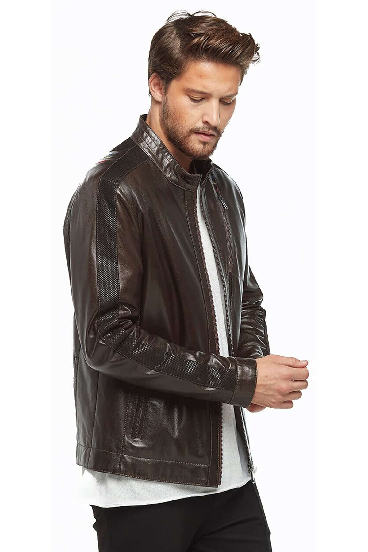 Duane Brown Genuine Lambskin Fashion Leather Jacket