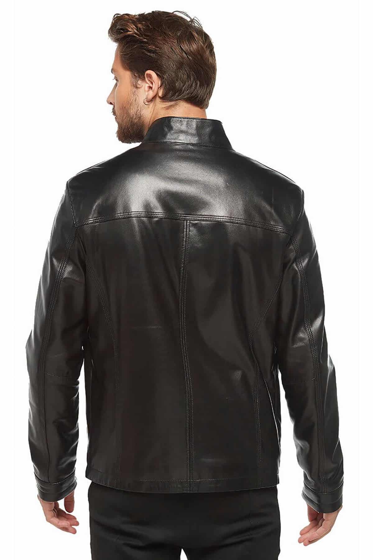 Men's 100 % Real Black Leather Classic Jacket