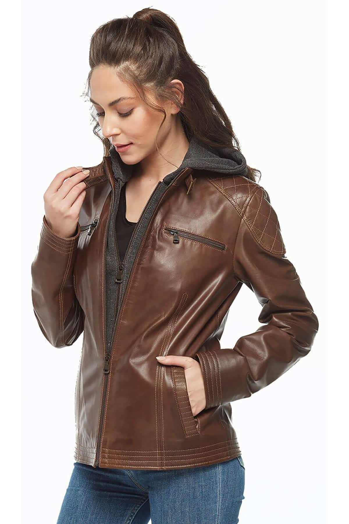 Mauritius Hooded Leather Jacket - Women's Coats/Jackets in Black | Buckle