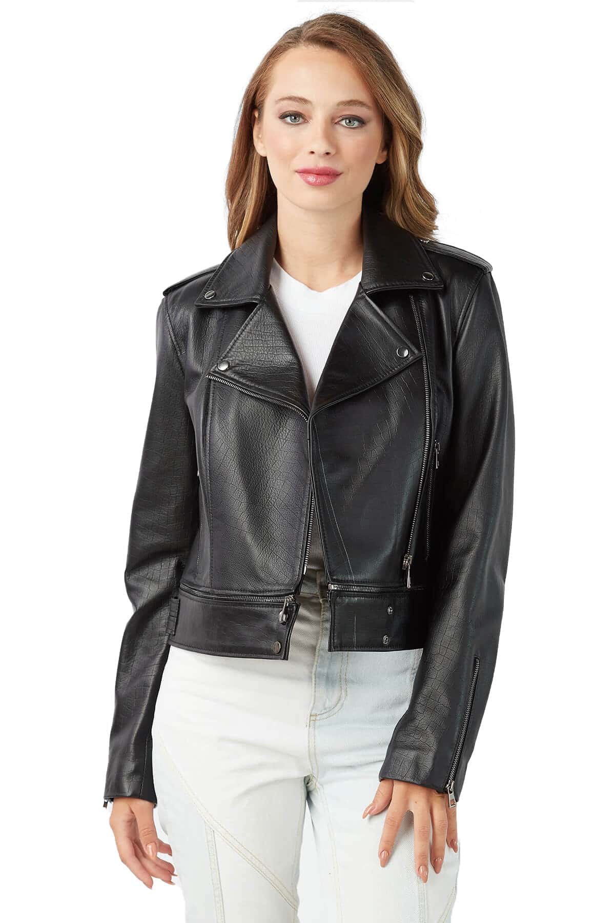 Sommer Ray Women's 100 % Real Black Leather Slim-Fit Modern Jacket