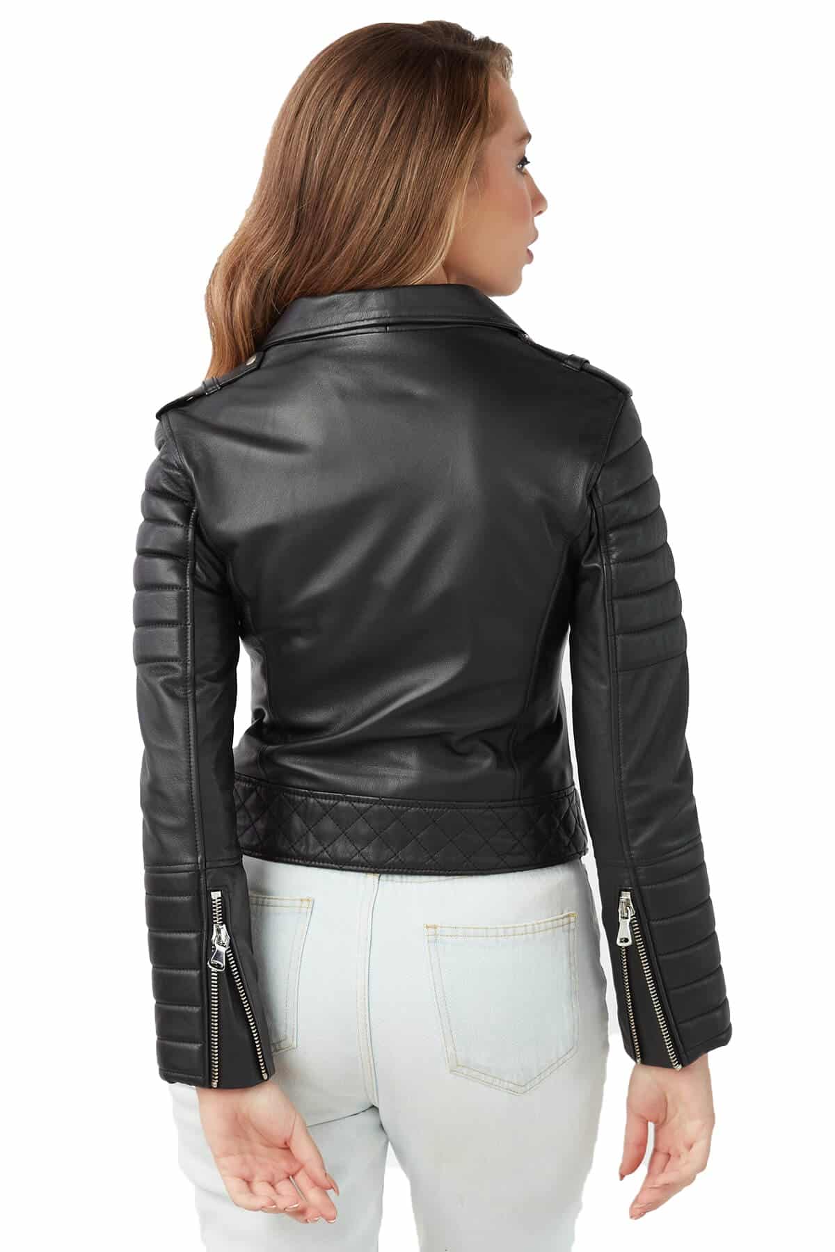 Ladies Leather Look Thermal Jacket, Black Sexy Thermal Sports Jacket