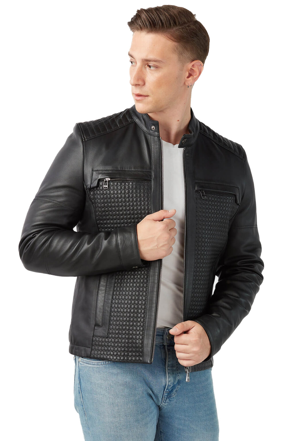 Quality Biker Jacket for Mens, Genuine Kawasaki Leather Coat