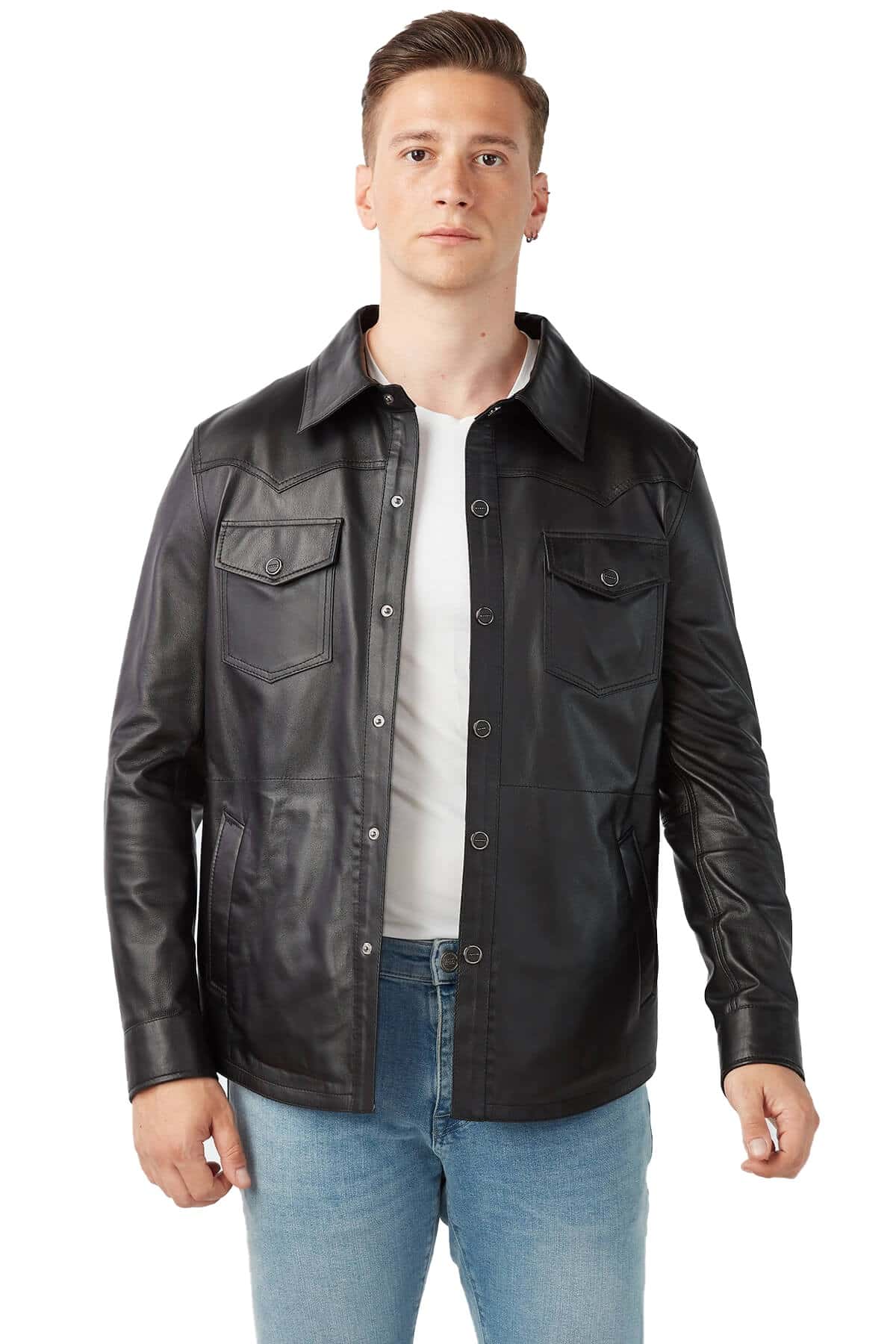 Guido Men's 100 % Real Black Leather Jacket