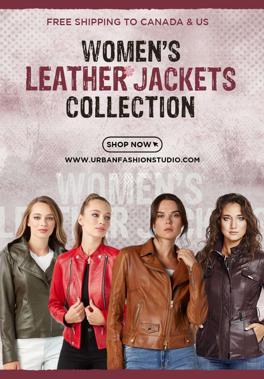 Evie: Women's Red Leather Biker Jacket